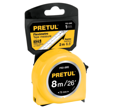 FLEXOMETRO AMARILLO 8M CINTA 25 MM