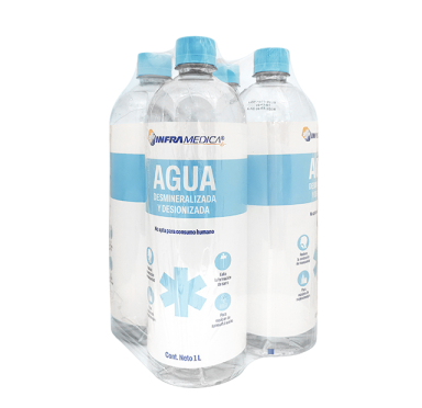4 PACK DE AGUAS DESMINERALIZADAS 1 L