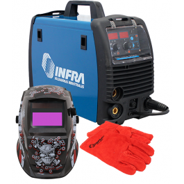 KIT INFRA INVERSORA MULTIPROCESOS TRILOGIA 200i + CARETA + GUANTES