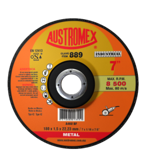 DISCO 889 CUBO 7" x 1/16" x 7/8" CORTE ACERO AL CARBONO (CAJA 25 PIEZAS)