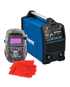 KIT SOLDADORA ARCTRON 250 L CD + CARETA + GUANTES