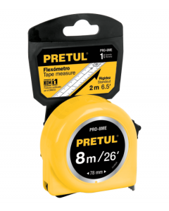 FLEXOMETRO AMARILLO 8M CINTA 25 MM