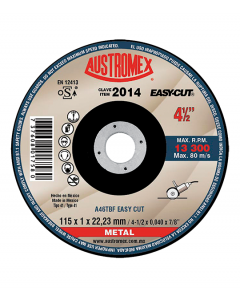 DISCO 2014 PLANO 4-1/2" x 0.040" x 7/8" CORTE ACERO AL CARBONO (CAJA 50 PIEZAS)