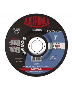DISCO 2007 CUBO 7" x 1/4" x 7/8" DESBASTE METAL (CAJA 25 PIEZAS)