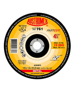 DISCO 761 PLANO 4-1/2" x 1/16" x 7/8" CORTE ACERO AL CARBONO (CAJA 25 PIEZAS)