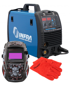 KIT INFRA INVERSORA MULTIPROCESOS TRILOGIA 200i + CARETA + GUANTES
