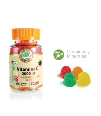 VITAMINA C 2000 IU + BETAGLUCANO & ZINC (60 GOMITAS) 